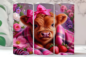 Coquette Highland Cow 20oz Tumbler, an Arts & Entertainment Photo by LamanAzalea