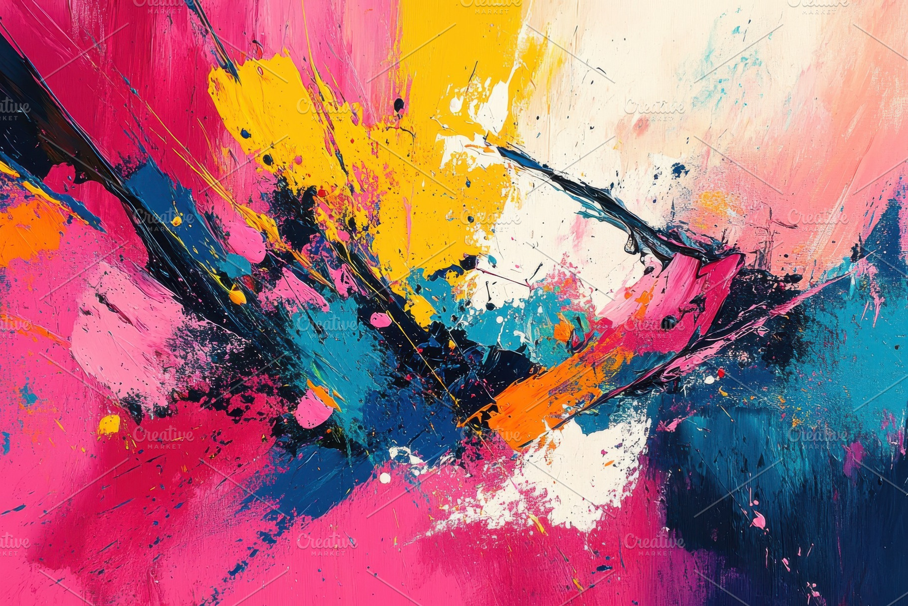 Abstract Colorful Painting Vibrant H, a Photo by Pixeness Studio