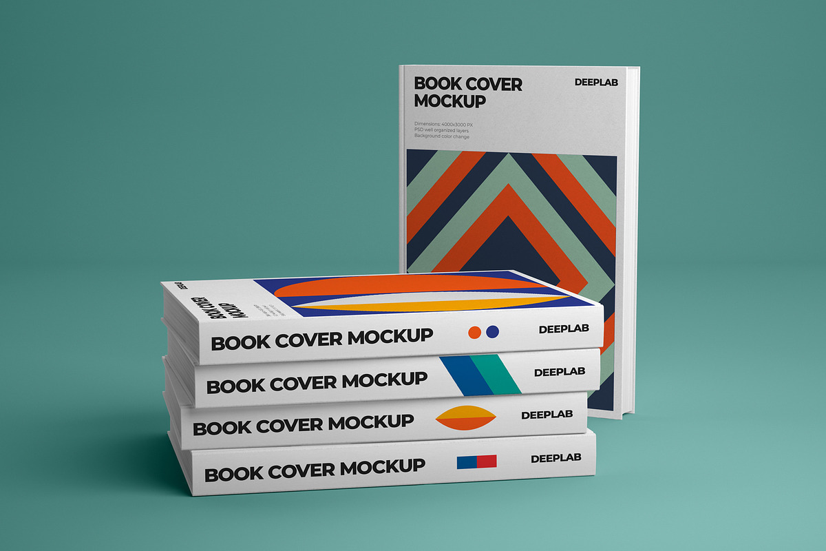 Vertical Book Hardcover Mockup Set, a Print Template by Deeplab (Photo 13 of 20)