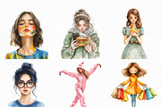 Quirky Girl Clipart Bundle, an Illustration by Craft Nest (Thumbnail 4 of 6)