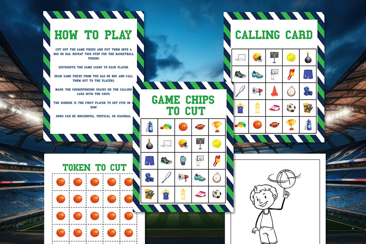 Sports Bingo Game Printable, a Print Template by Graphicsnext (Photo 3 of 4)