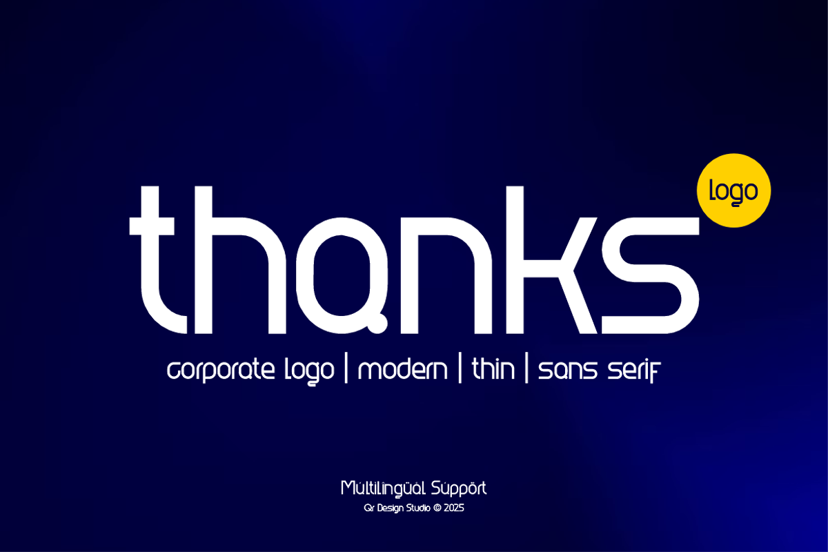 Qorans - Corporate Logo Font, a Sans Serif Font by QR Design Studio (Photo 9 of 9)