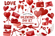Valentines Day Watercolor Clipart Se, an Illustration by TatiMockup (Thumbnail 1 of 5)