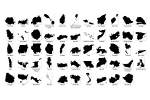 ALL World Countries MAP Stamps