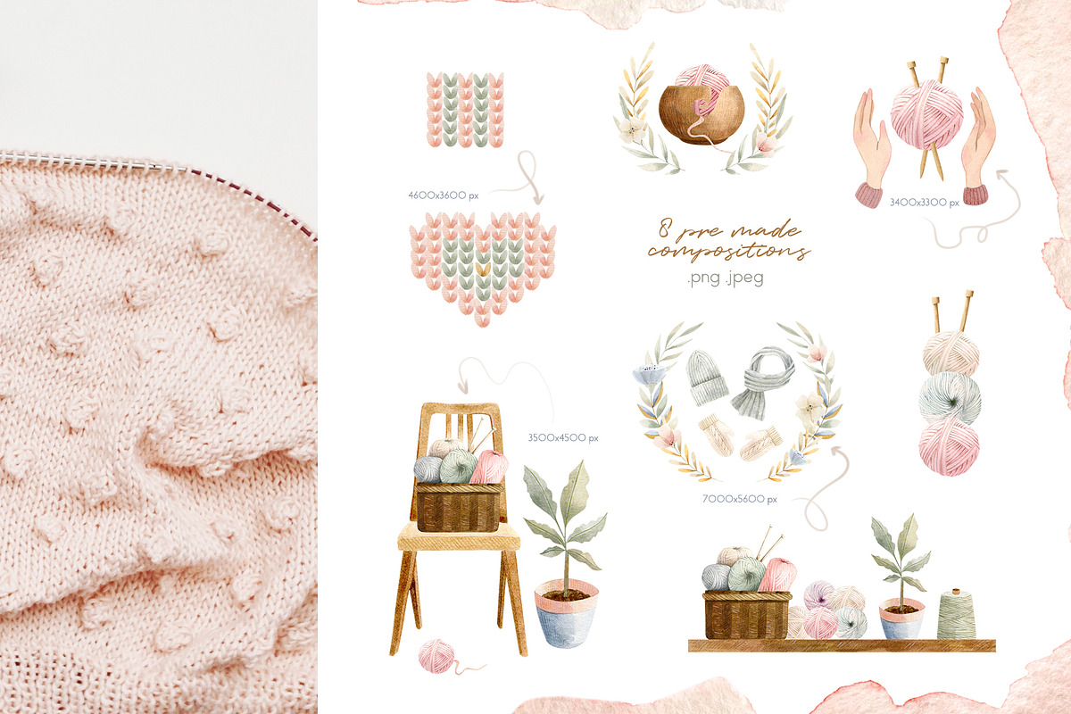 Knitting Watercolor Illustrations, an Illustration by Julia M. Watercolor (Photo 3 of 11)