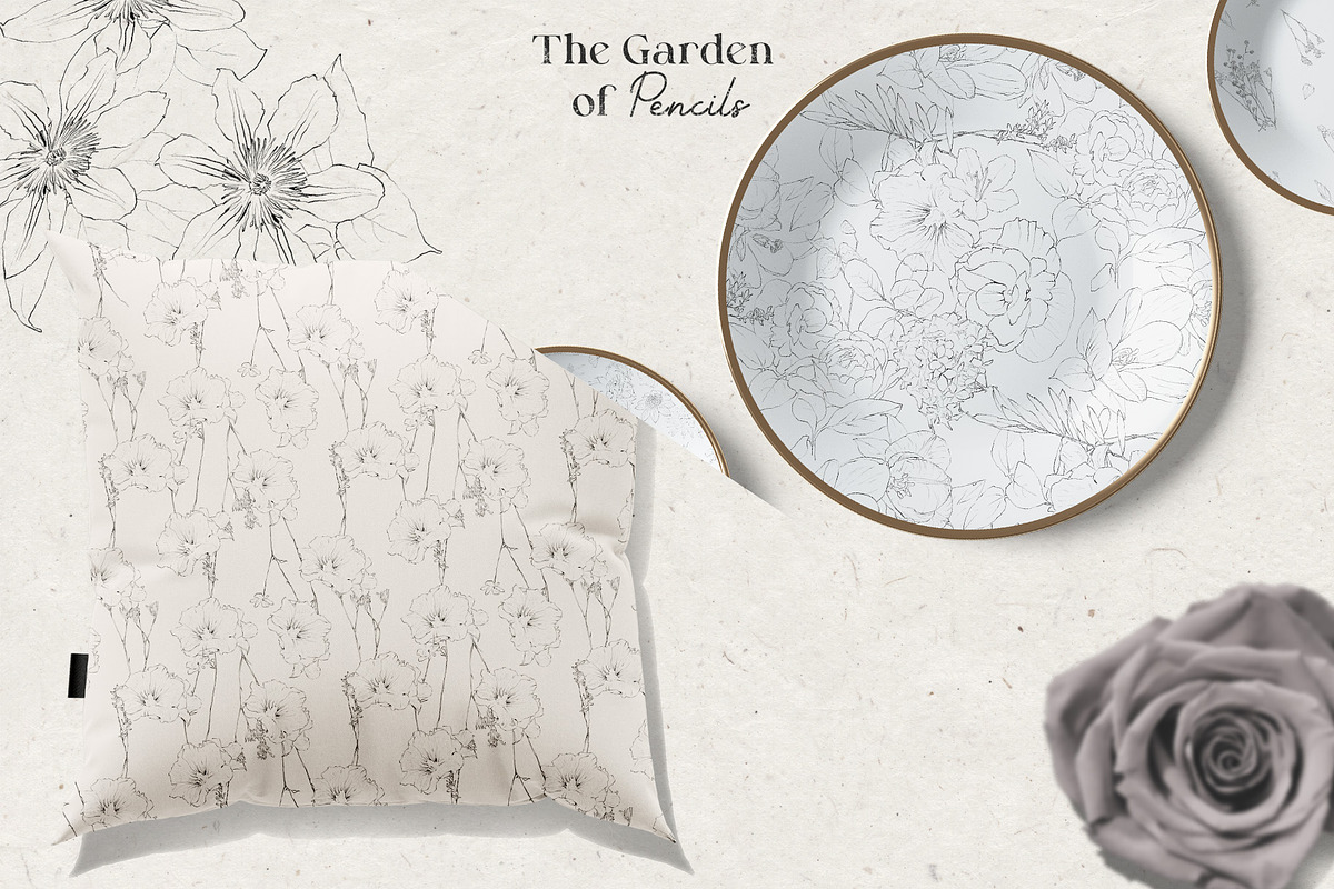 Pencil-drawn flowers, a Decorative Illustration by Damian Roh (Photo 19 of 21)