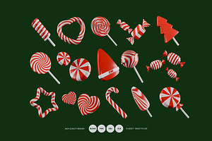 Christmas Candy Asset, an Object 3D Model by graphicook