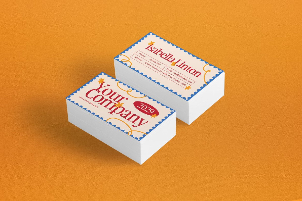 Cream Flat Design Business Card, a Business Card Template by graphicook (Photo 2 of 3)