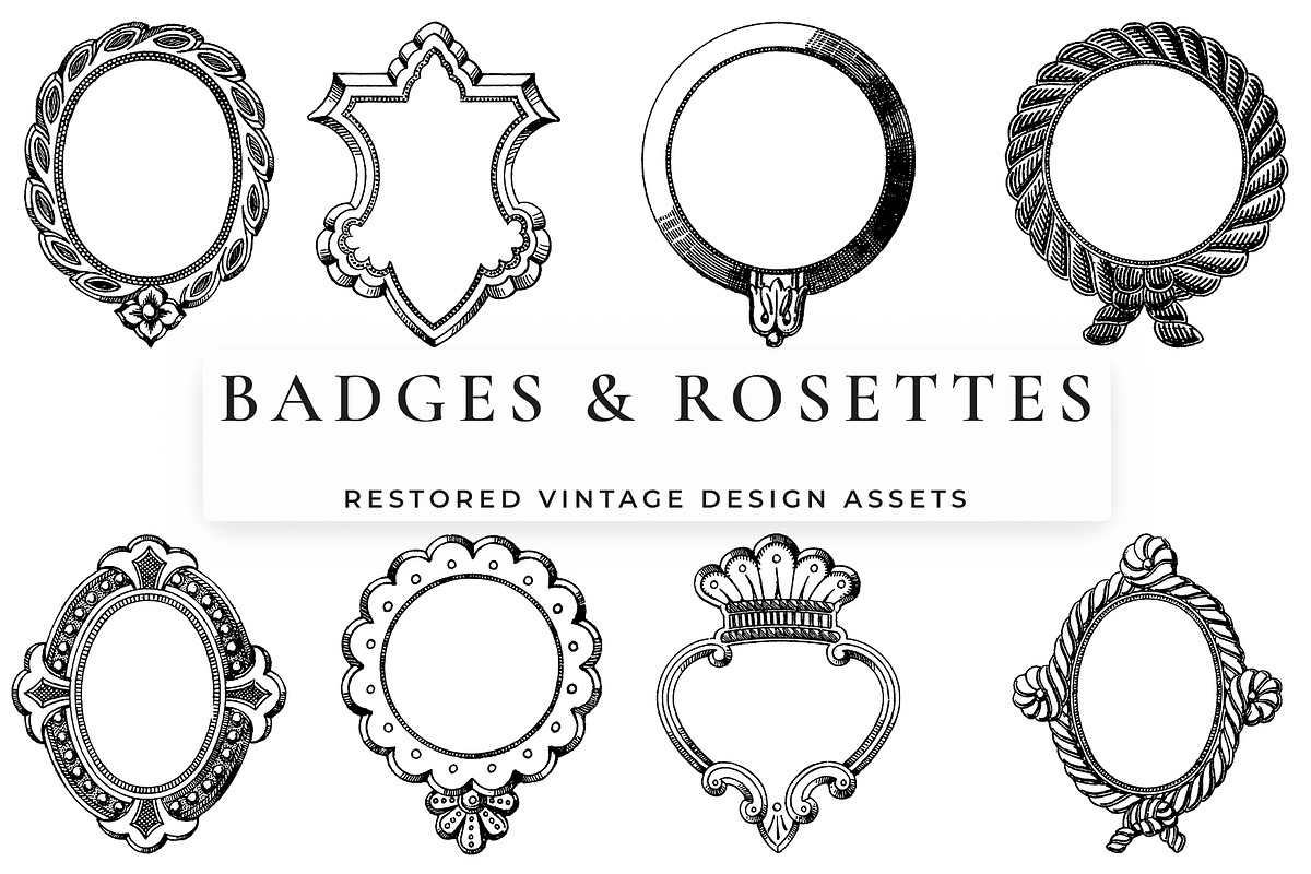 Procreate Badges and Rosettes, a Brush Add-On by Century Library (Photo 3 of 7)