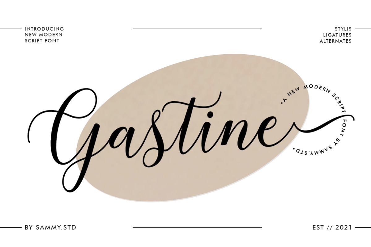 Gastine Script, a Script Font by Sammy Std (Photo 1 of 15)