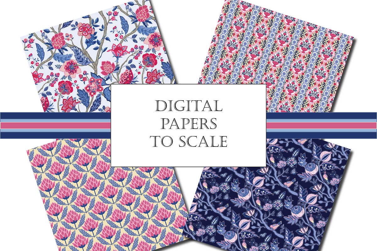 Indian Floral Patterns Shalimar Pink, a Pattern Graphic by RachelStudio (Photo 7 of 10)