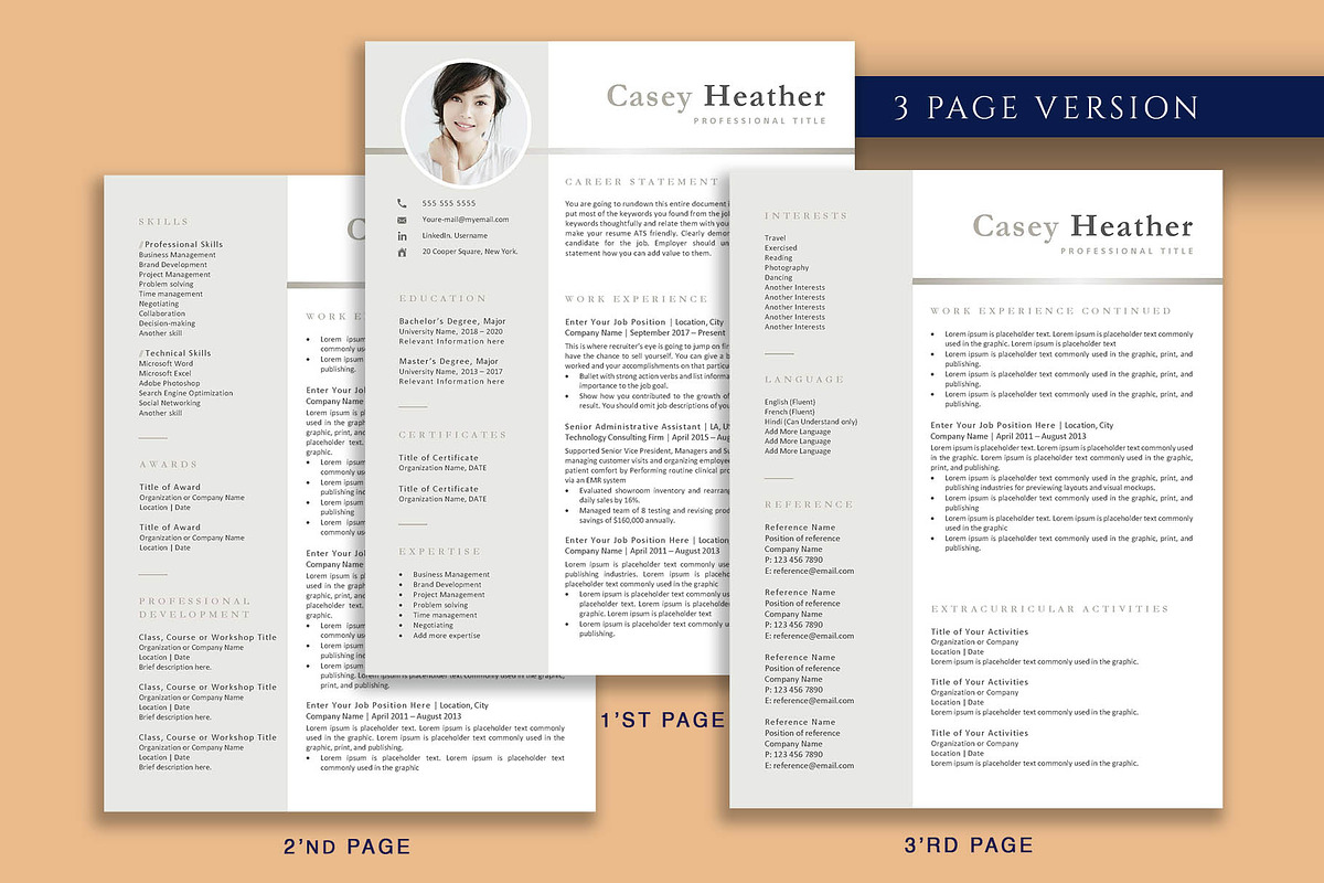 Professional Resume Template, CV, a Resume Template by VictoriousVita (Photo 4 of 8)