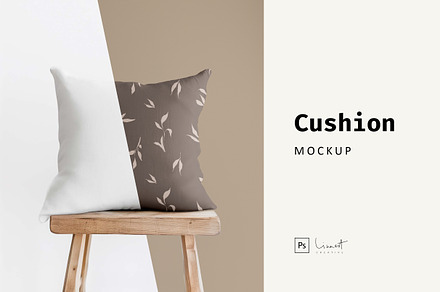 Square Cushion Mockup, a Household Mockup by LinnestCreative