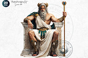 Zeus Greek god clipart Set, a Person Illustration by ThatsDesignArt (Thumbnail 5 of 10)
