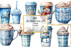 Watercolor Christmas Drinks Clipart