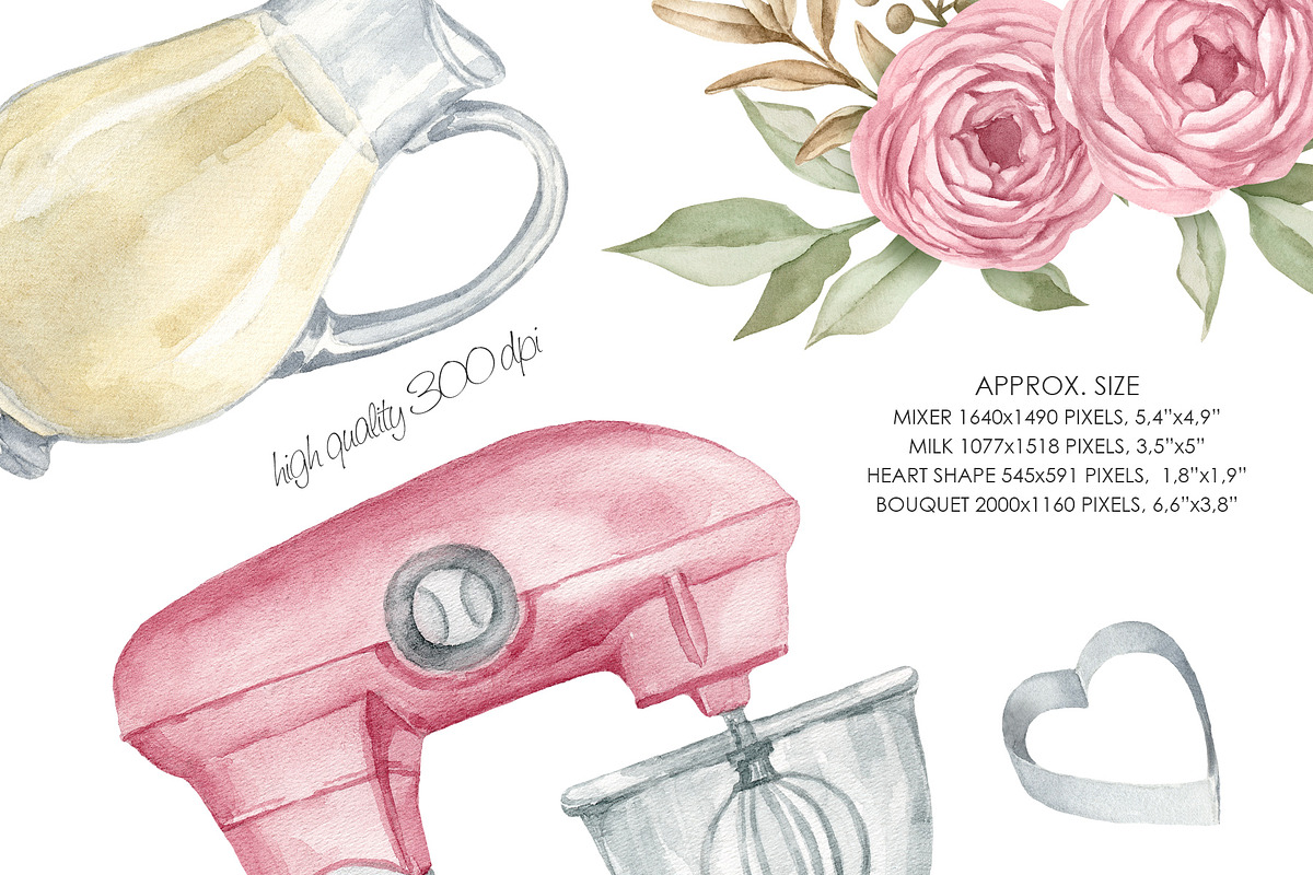 Watercolor pink bakery clipart, a Graphic by AquarelleSpace (Photo 4 of 4)