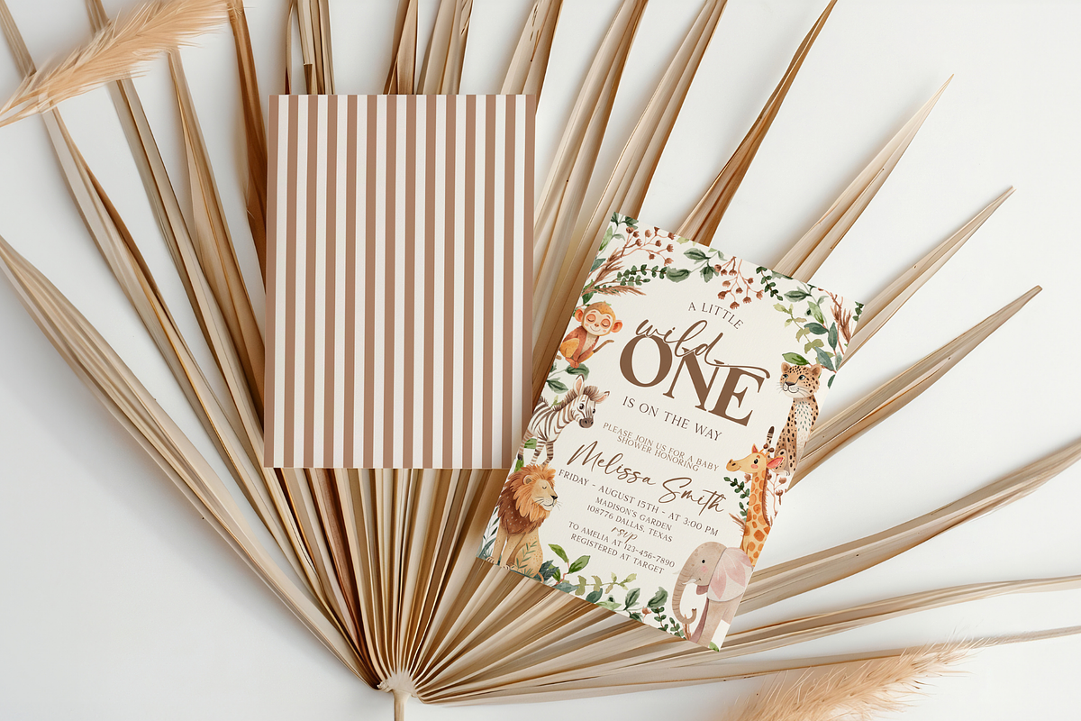 Safari Baby Shower Invitation, a Templates & Theme by VeliusCreativeStudio (Photo 4 of 5)
