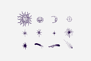 Moon Stars & Space Illustration Set, an Illustration by Inkwell Supply Co (Thumbnail 3 of 11)