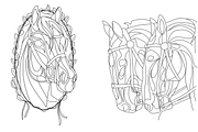Colouring - Hand-drawn horses Set 2, an Animal Illustration by BreadlessPixels (Thumbnail 3 of 3)