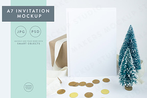 Christmas Card Invitation Mockup