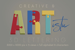 Color Puzzle - 3D Lettering