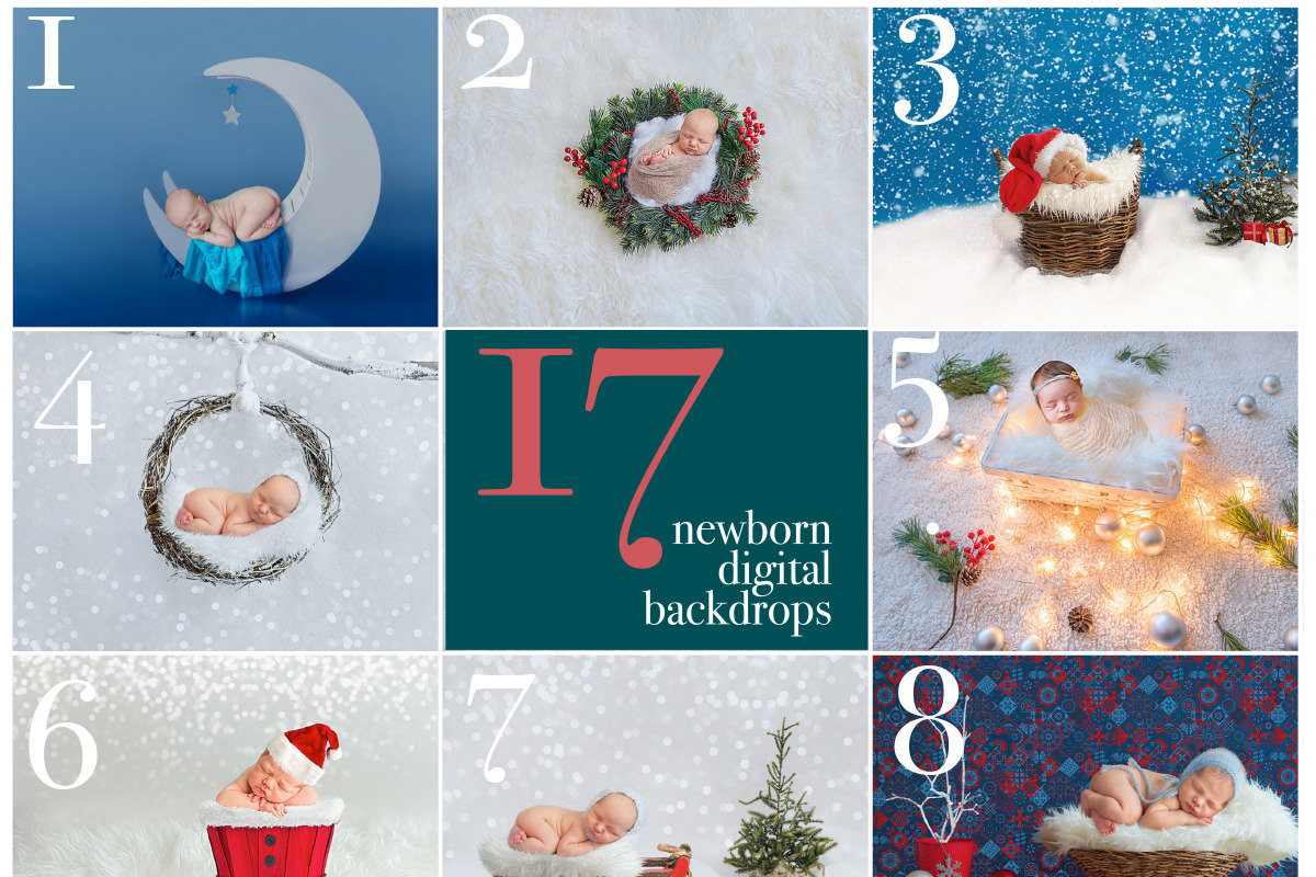 CHRISTMAS Bundle 17digital backdrops preview 2
