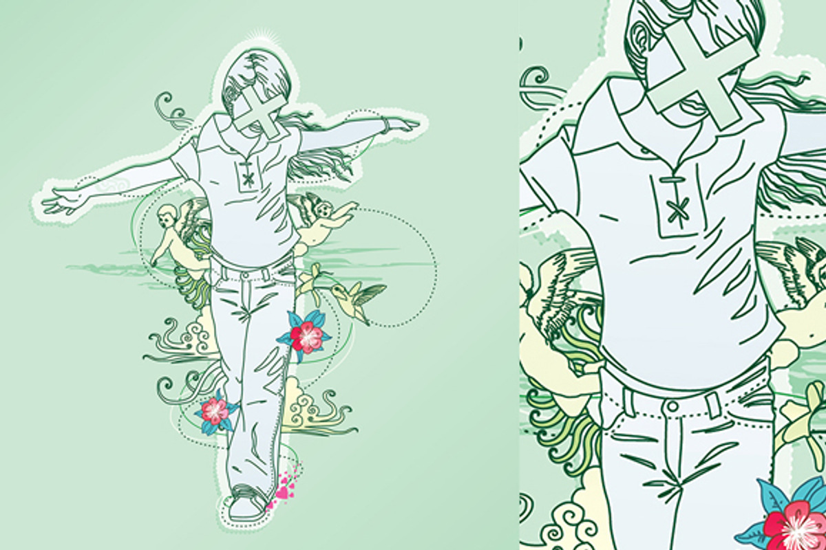 Design Girl with flowers, an Illustration by Andres Moncayo