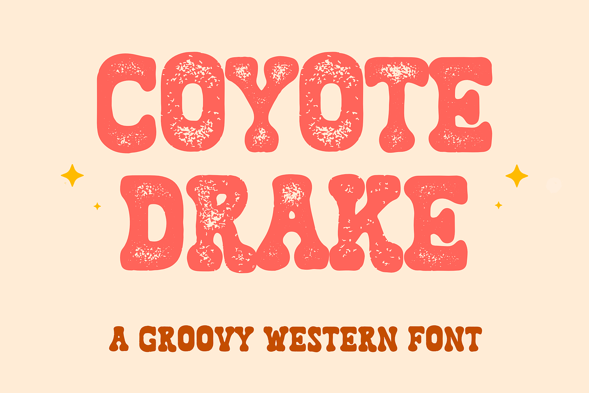 Coyote Drake Font - Groovy Western, a Handwritten Font by ariodsgn (Photo 1 of 6)