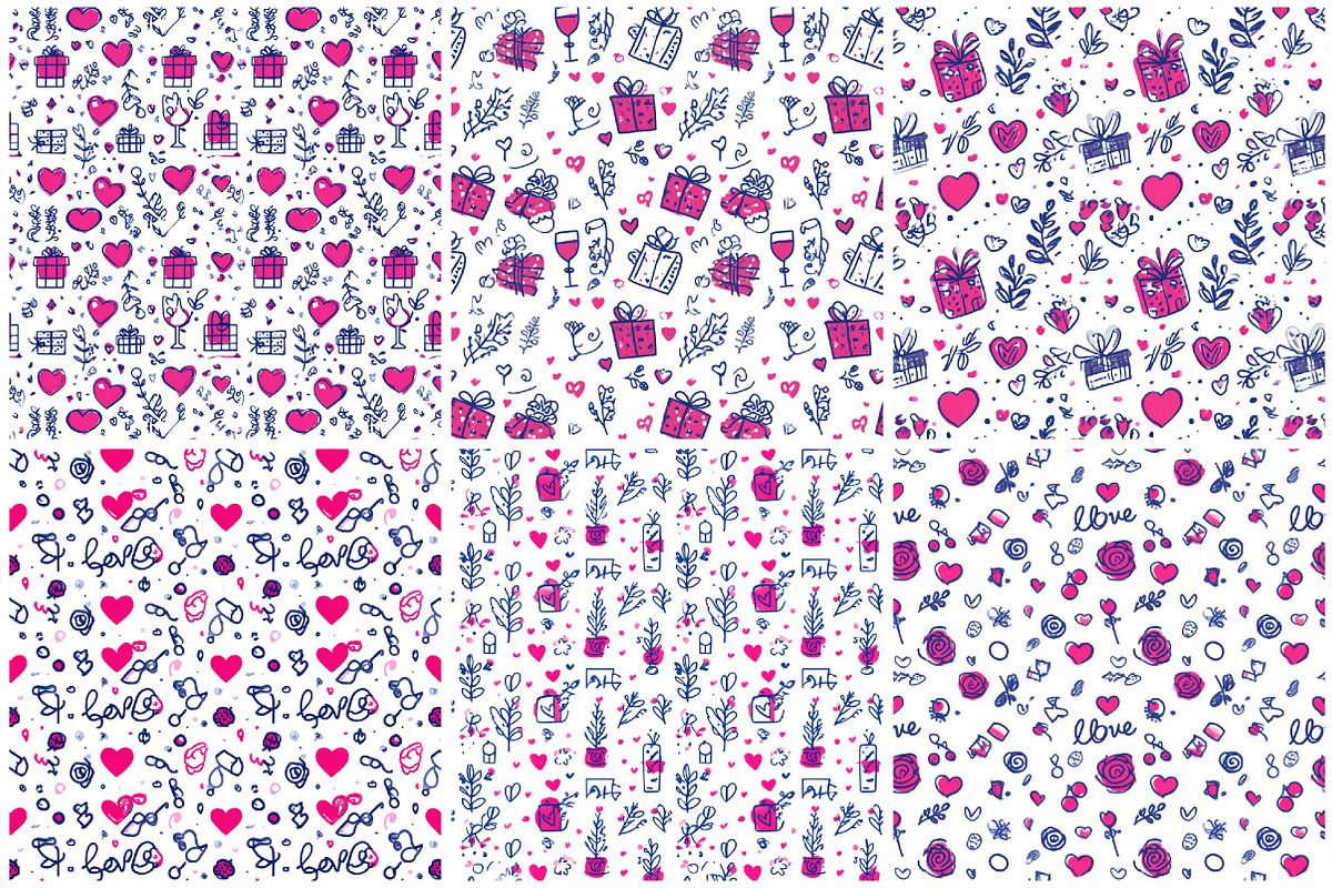 Valentine sketches pattern, an Illustration by DreamPrint404 (Photo 2 of 5)