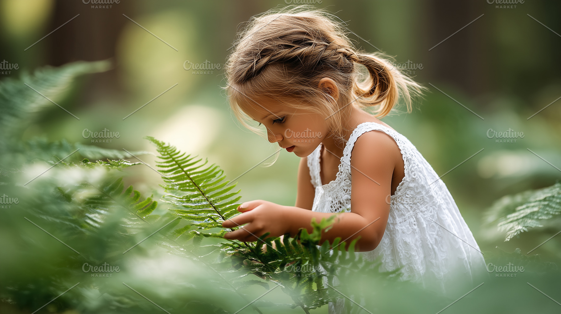 Little girl in a white dress explore, a Person Photo by MistyDay