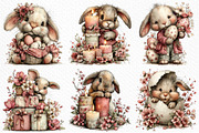 Whimsical Easter Bunny Clipart, an Illustration by Craft Nest (Thumbnail 3 of 11)