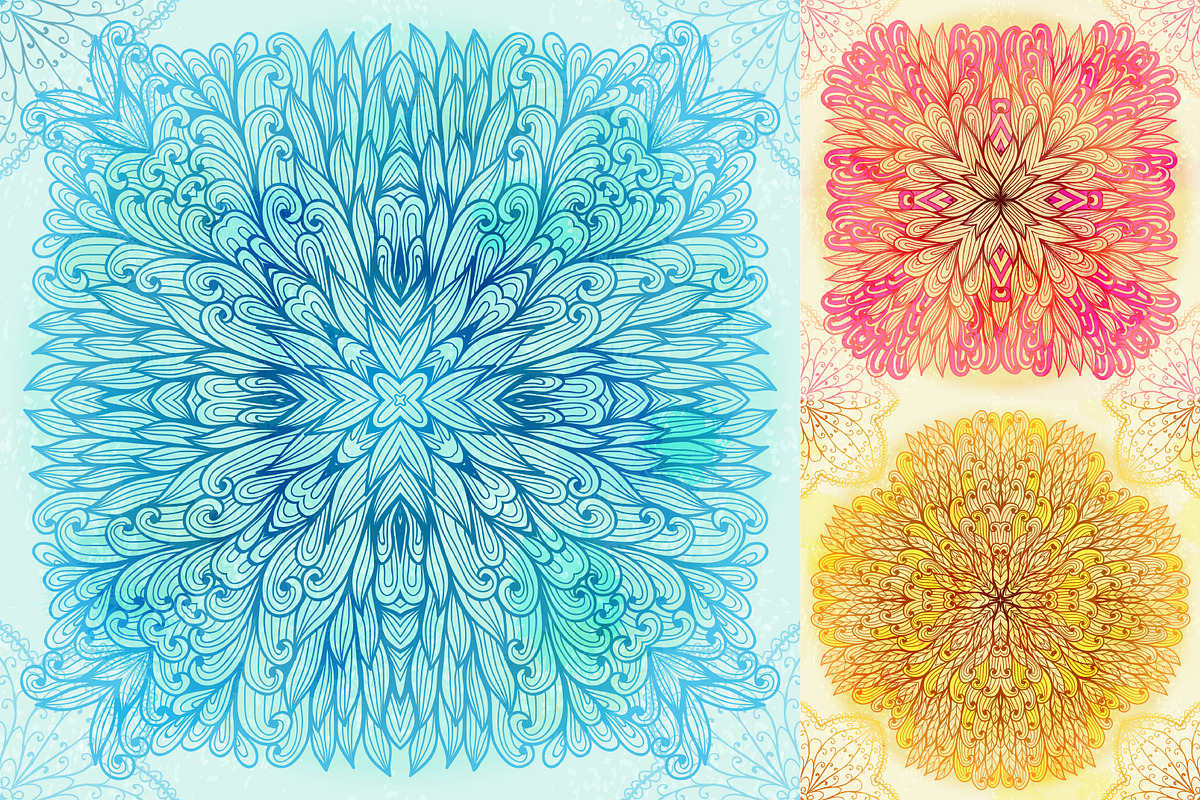 15 Floral Symmetry Patterns. Set #4 preview 4