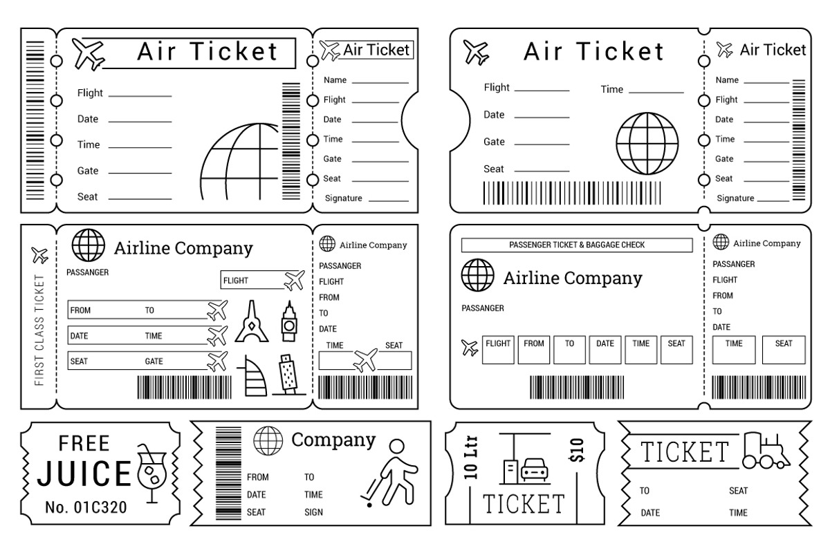 Ticket Templates Pack, an Object Illustration by Creative Stall (Photo 3 of 3)