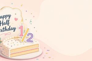 Half birthday celebration with cake,, a Photo by Dvoevnore photos