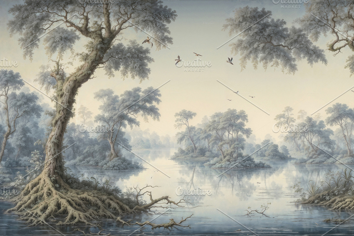 Antique Forest Landscape, a Wallpaper Graphic by by creative paper (Photo 3 of 6)