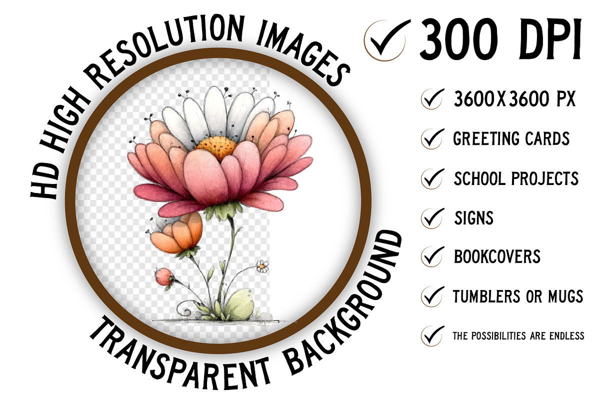 Whimsical Spring Daisy Flower Png, an Illustration by Craft Nest (Photo 2 of 11)