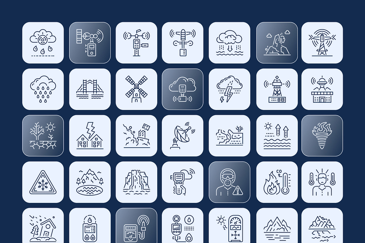 Weather Icons Set, an Outline Icon by Prosymbols (Photo 7 of 7)