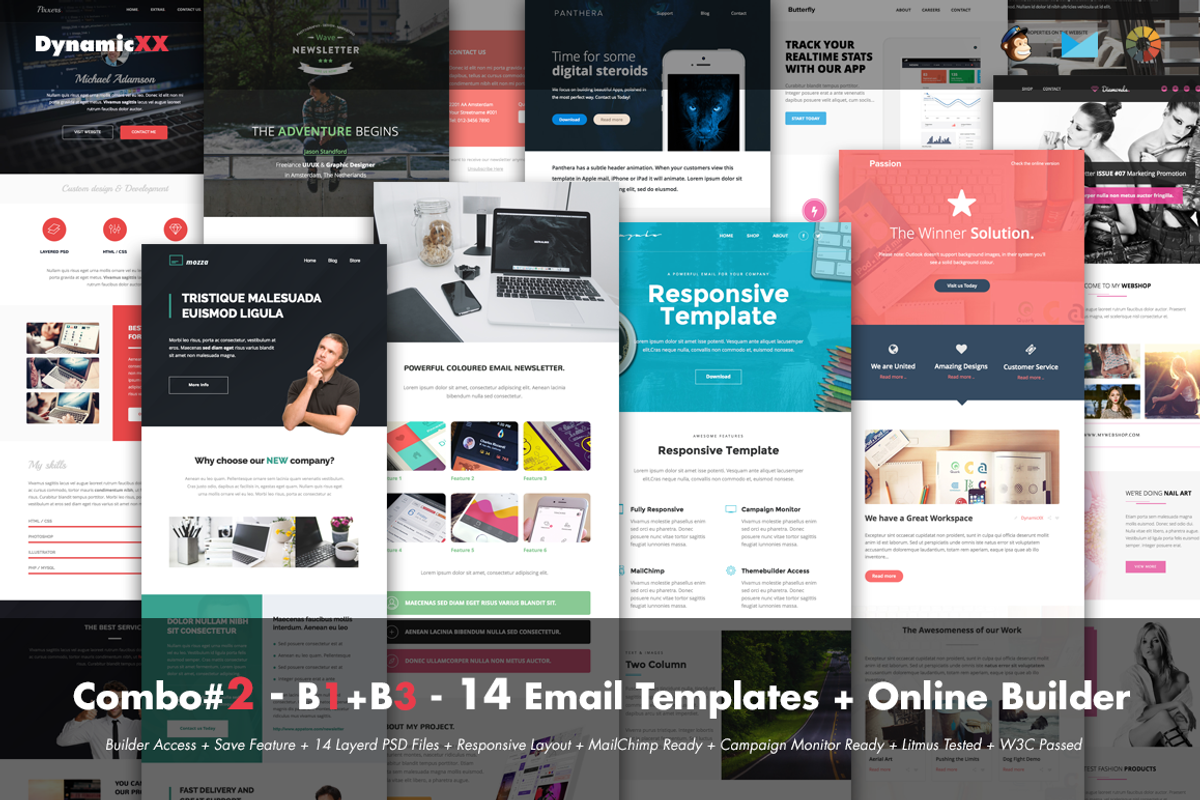 Combo#2 - B1+B3 - 14 Email Templates, an Email Template by DynamicXX (Photo 1 of 9)