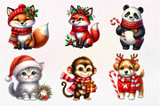 Christmas Cute Animals Clipart, an Illustration by Dream Creation (Thumbnail 2 of 7)