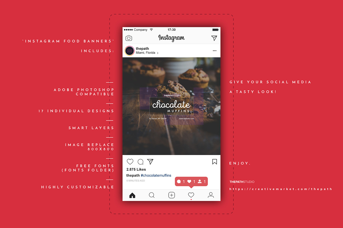 17 Instagram Food Banners, a Social Media Template by The Path (Photo 4 of 6)
