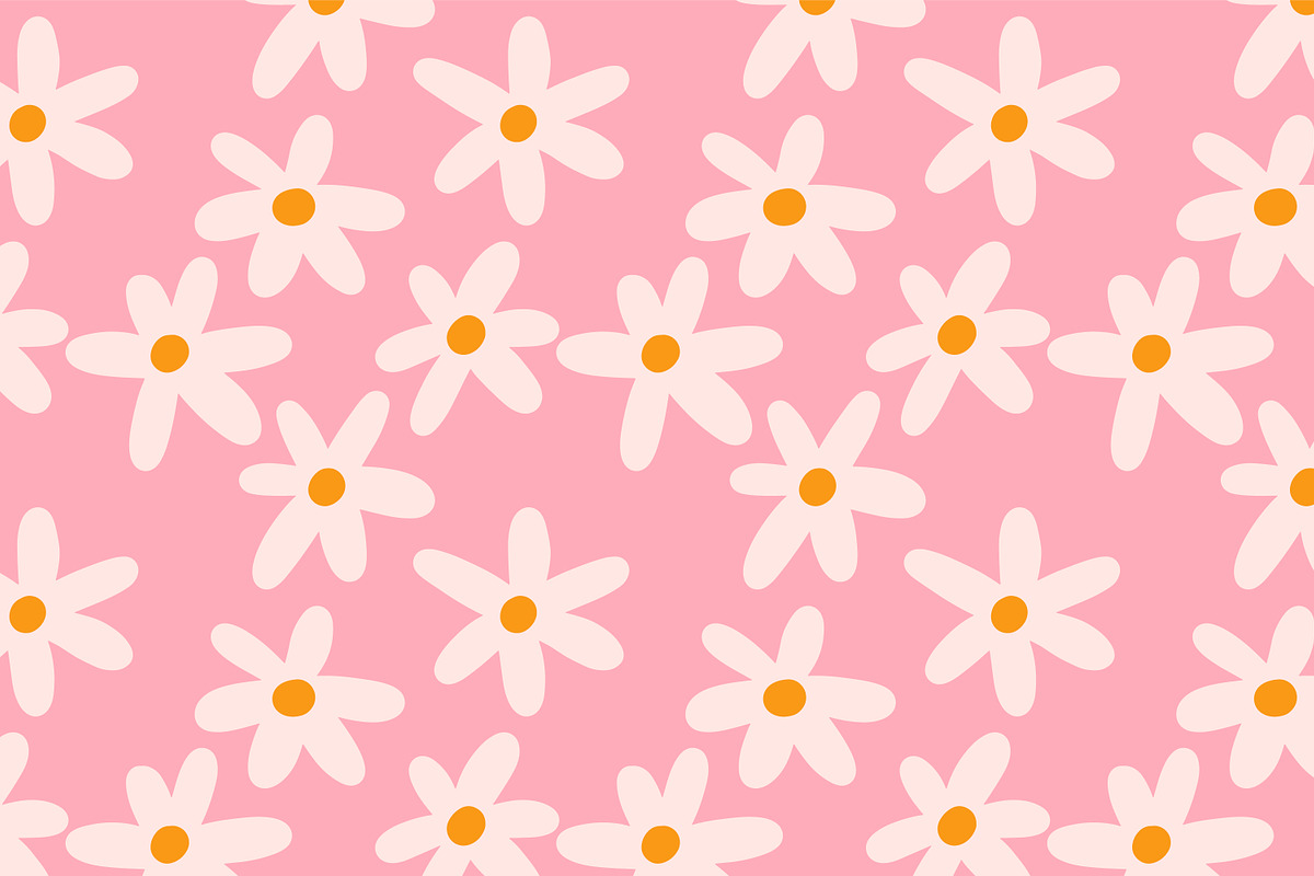 Groovy daisy seamless patterns set, a Pattern Graphic by Good Studio (Photo 3 of 12)