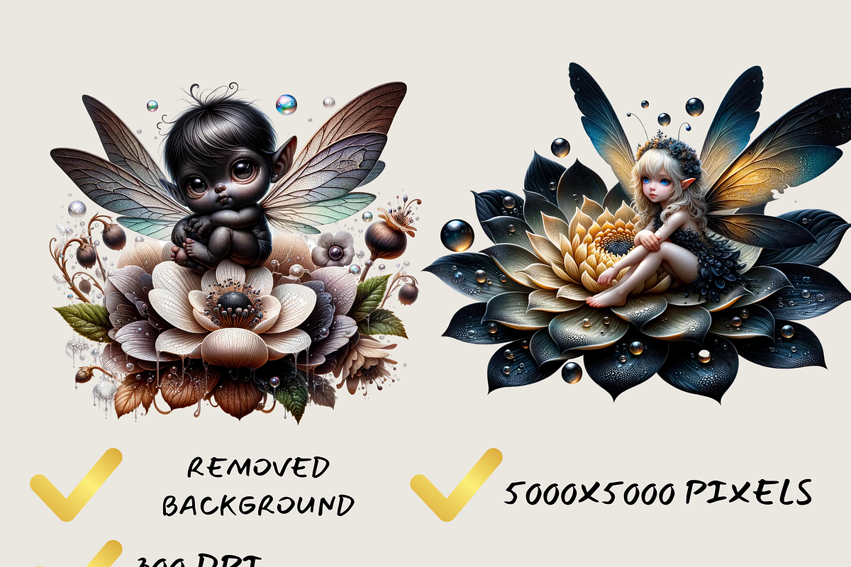 LOTUS MAGICAL FAIRIES CLIPART, a Person Illustration by Daring Digies (Photo 9 of 11)