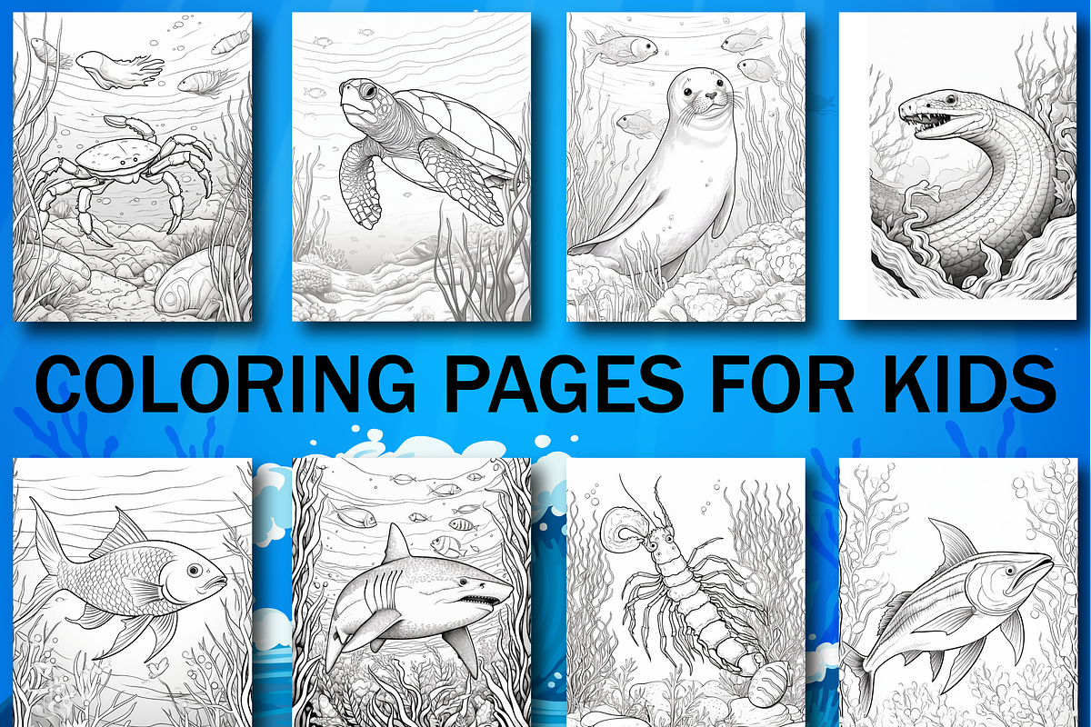 Sea  Animals Coloring Book for Kids, an Animal Illustration by Design Home (Photo 4 of 7)