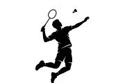 60 Badminton Player Smash Silhouette, a Person Illustration by Amazin_art (Thumbnail 15 of 37)