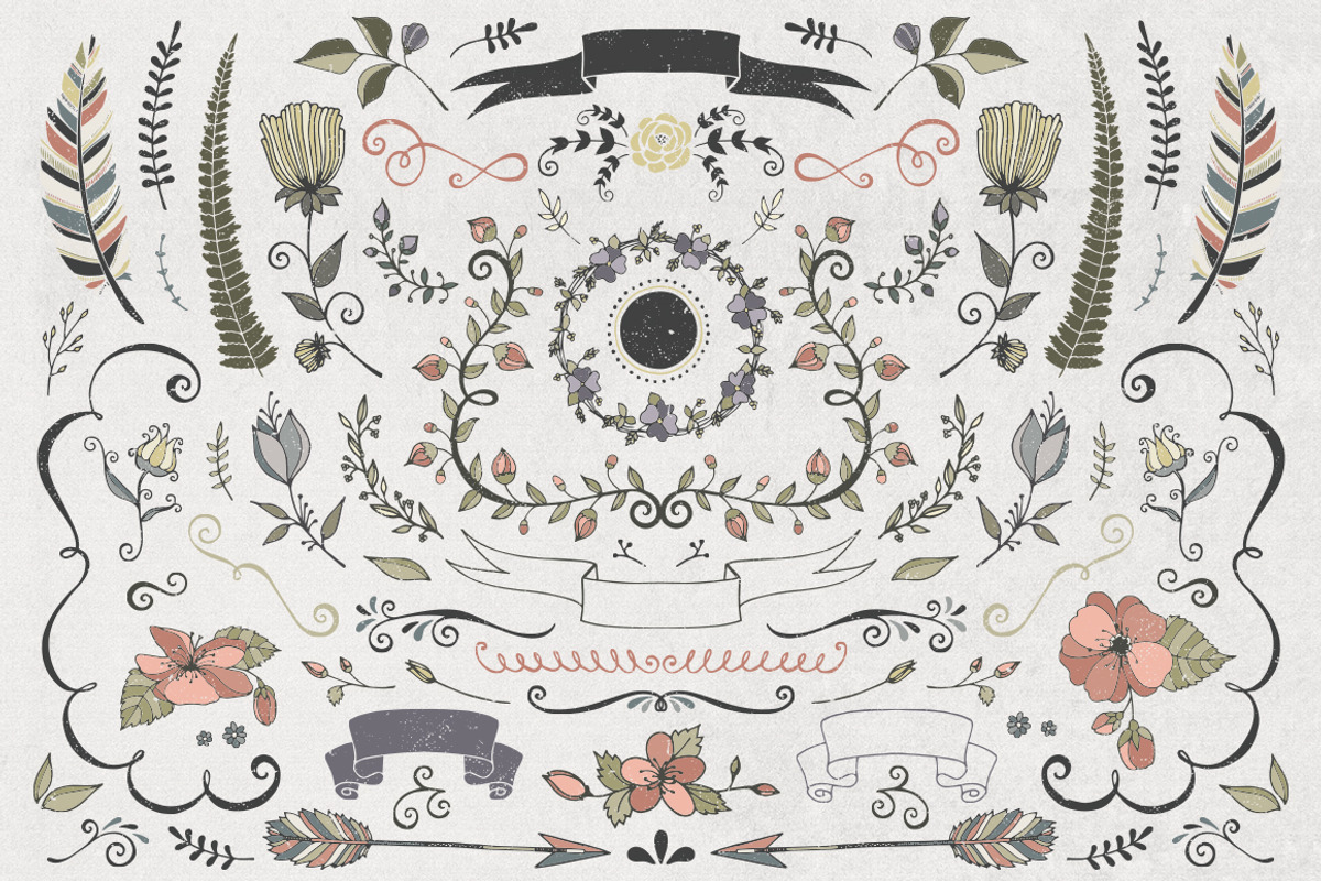 Hand Drawn Colored & Textured Logos, a Decorative Illustration by Callie Rian & Co. (Photo 4 of 5)