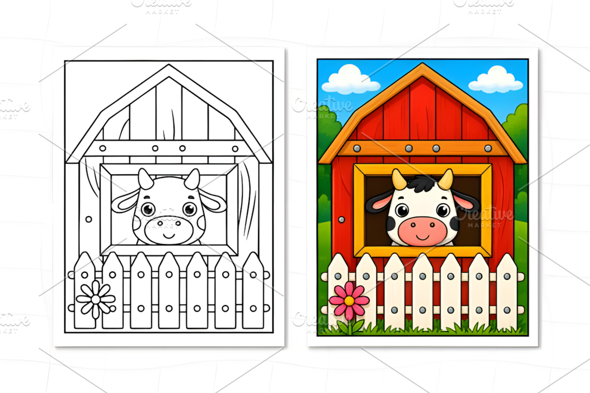 Farm Animals Coloring Pages for Kids, an Animal Illustration by Coco Bloom (Photo 6 of 8)