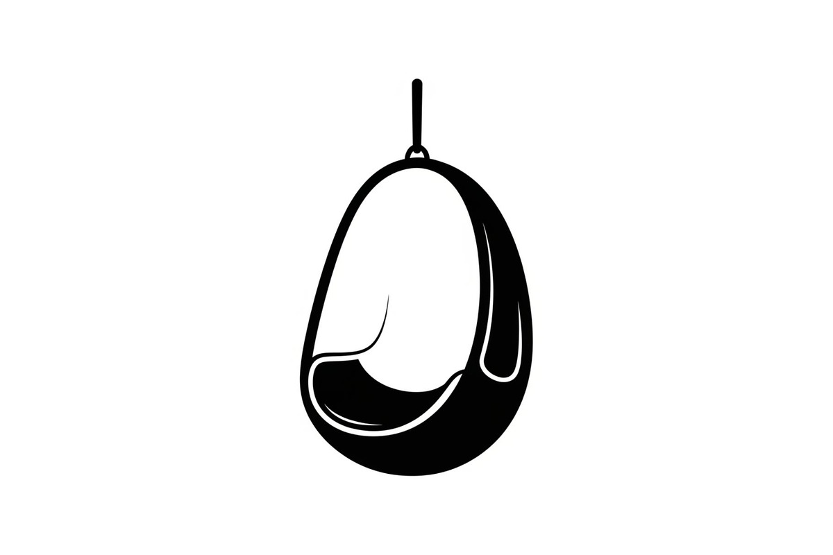 Hanging Egg Chair Silhouette Bundle, an Illustration by Designer_Momina (Photo 45 of 51)
