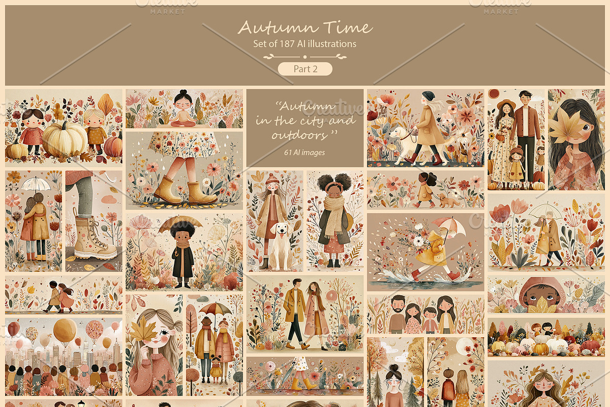 Autumn Time 4- 187 AI illustrations, a Seasonal Illustration by Pundateam (Photo 5 of 7)