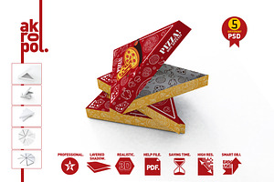 Pizza Slice Box Packaging Mockup