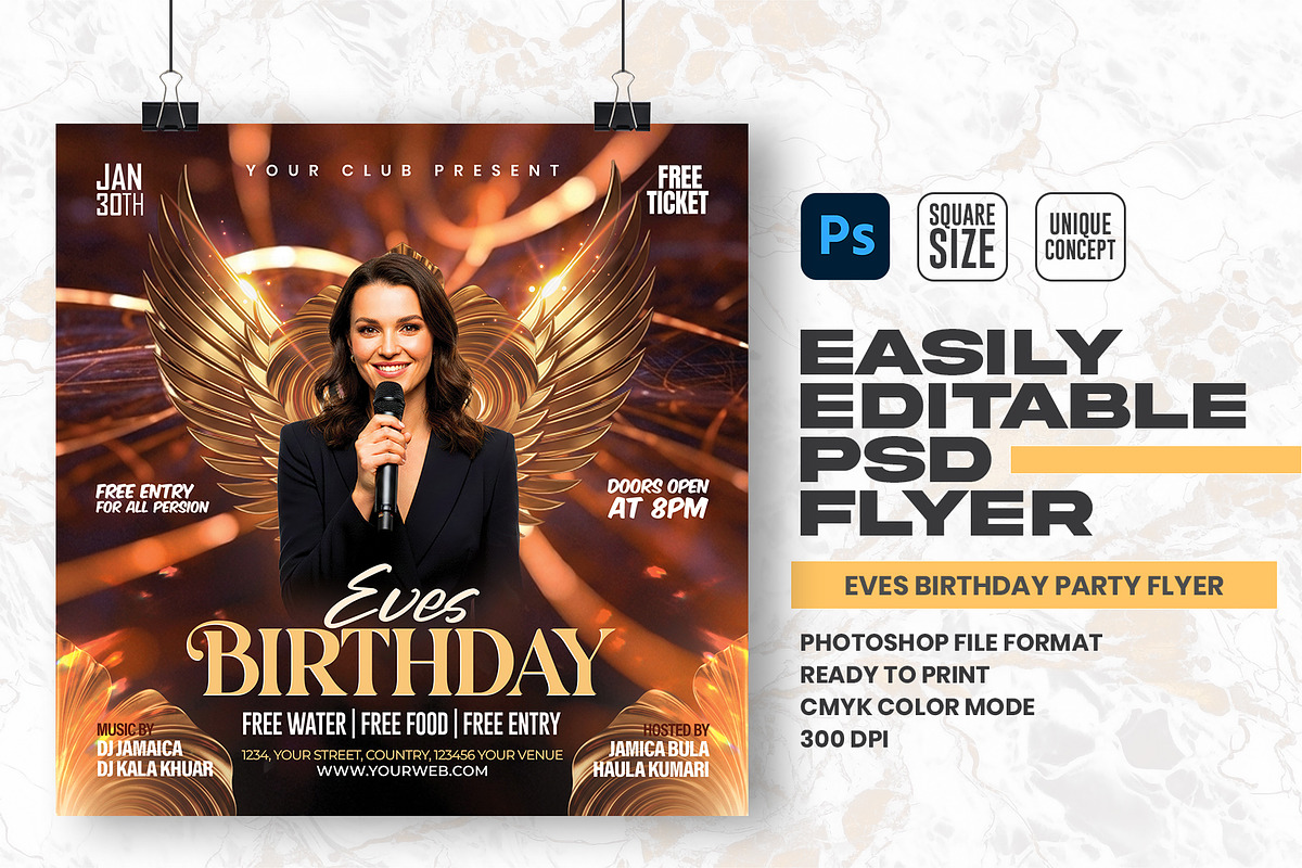 Birthday party Flyer Design Template, a Flyer Template by Shajib Shikder (Photo 1 of 2)